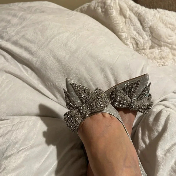 Silver Women's Stiletto Silver Heels NEW - Picture 5 of 6